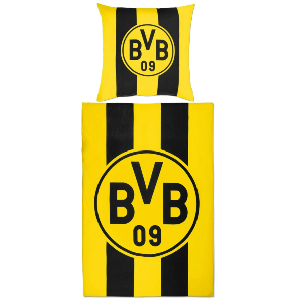 Borussia Dortmund - Bettwäsche Blockstreifen 135 x 200 cm